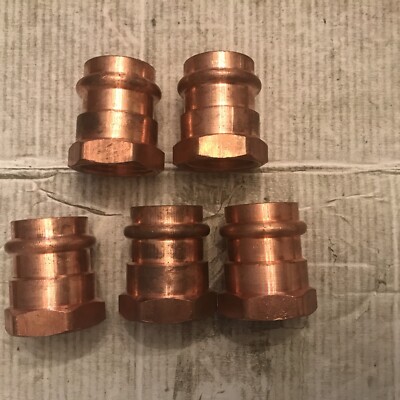 Lot Of 5 NIBCO Mueller Streamline 1x1  Female Threaded NPT Copper Adapter Press