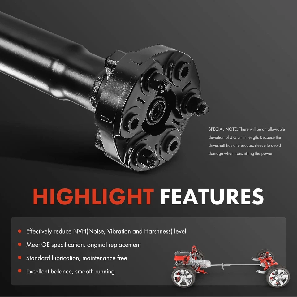 Conjunto de eixo de transmissão para BMW 535i GT 2010-2013 740i 2013-2015 traseiro 26107614659 - Imagem 4 de 4