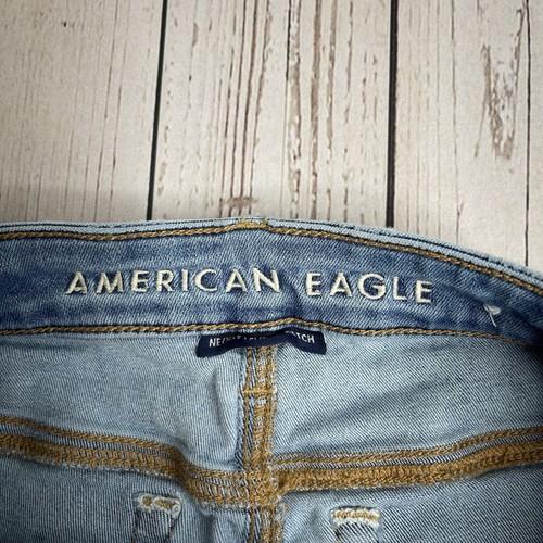 Jeans denim elasticizzato American Eagle Next Level taglia 4 corto strappato invecchiato - Foto 6 di 10