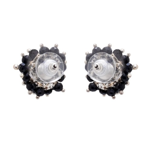 Black Spinel Zircon Beads Earrings For Girls & Women CE-1020 - Picture 4 of 4