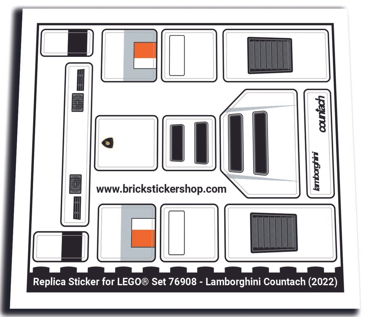 Replacement Sticker for Set 76908 - Lamborghini Countach | eBay