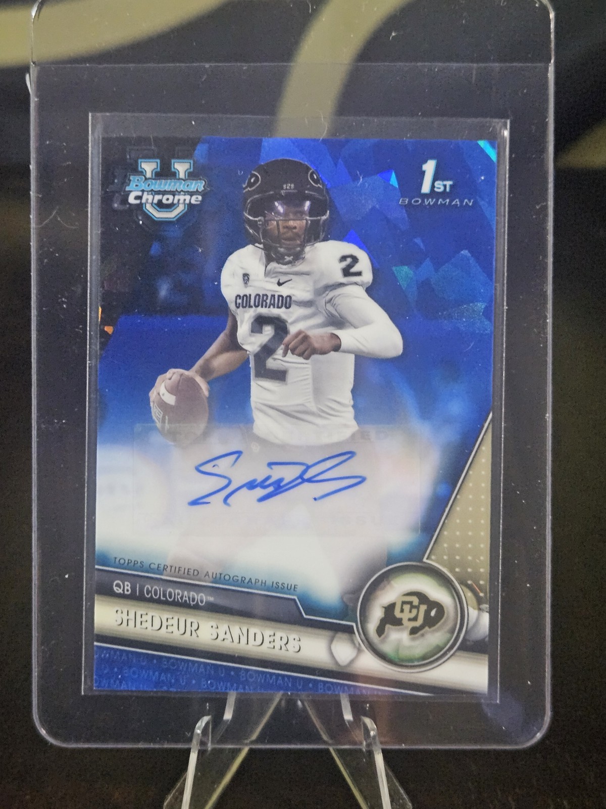 2023 Bowman Chrome U Sapphire Shedeur Sanders Auto #PA-SSA