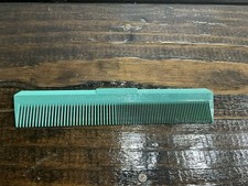Vintage Turquoise Blue Plastic Comb Design On Handle MCM Collectible