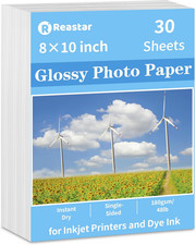 Glossy Photo Paper 8 X 10 Inches, 30 Sheets Inkjet Photo Printer Paper, Instant