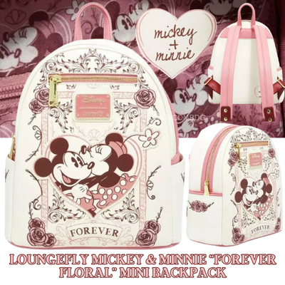 NWT Monsters Forever Mine Mini Backpack‎ Loungefly Disney Mickey and Minnie Mouse Forever Floral Mini  main image 4