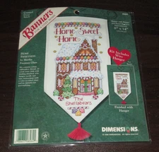 Dimensions Banners #8584 Home Sweetness Counted Cross Stitch Kit 1998 NEW NR