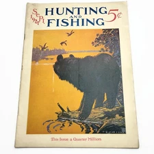 Vintage September 1927 Hunting and Fishing Magazine Ad Book • Black Bear