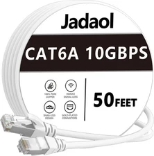 Jadaol Cat 6 Ethernet Cable 50 Ft, Outdoor & Indoor 10Gbps Support Cat8 Cat7 Net