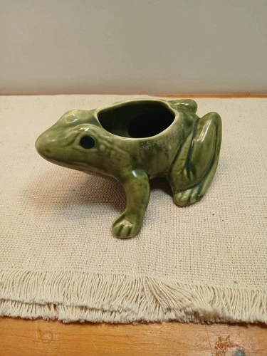 Vintage Ceramic Frog Planter Brush McCoy