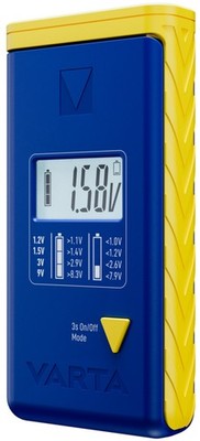 VARTA Batterie Tester, LCD-Display, blau / gelb