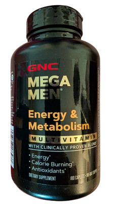 GNC Mega Men Energy/Metabolism 180 Caps Bottle Multivitamin Supplement 07/2027