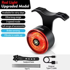 Smart Bicycle Rear Light Auto Start/Stop Brake Sensing Ipx6 Waterproof USB Charg