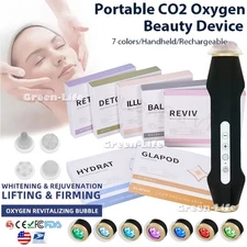 Facial SPA CO2 Bubble Oxygen Beauty Machine Gel Illumination Exfoliates Pods Kit