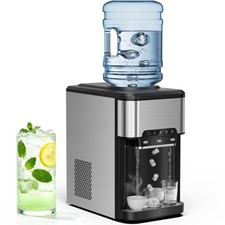 3 in 1 Countertop Ice Cube Maker 44lbs/Day with Water Dispenser Combo Machine
