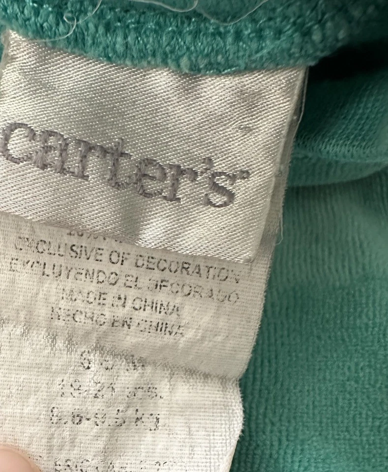 Carters Vintage Eric Carle The Very Hungry Caterpillar Green Sleeper 6-9 Months - Image 3 of 4