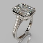 5CT Emerald Cut VVS1 Moissanite Bezel Set Engagement Ring In 14K White Gold — photo 4