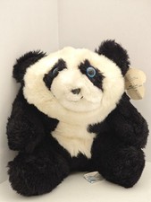 Animal Toys Plus  Panda Bear Plush Stuffed Animal Black White Vintage 1982