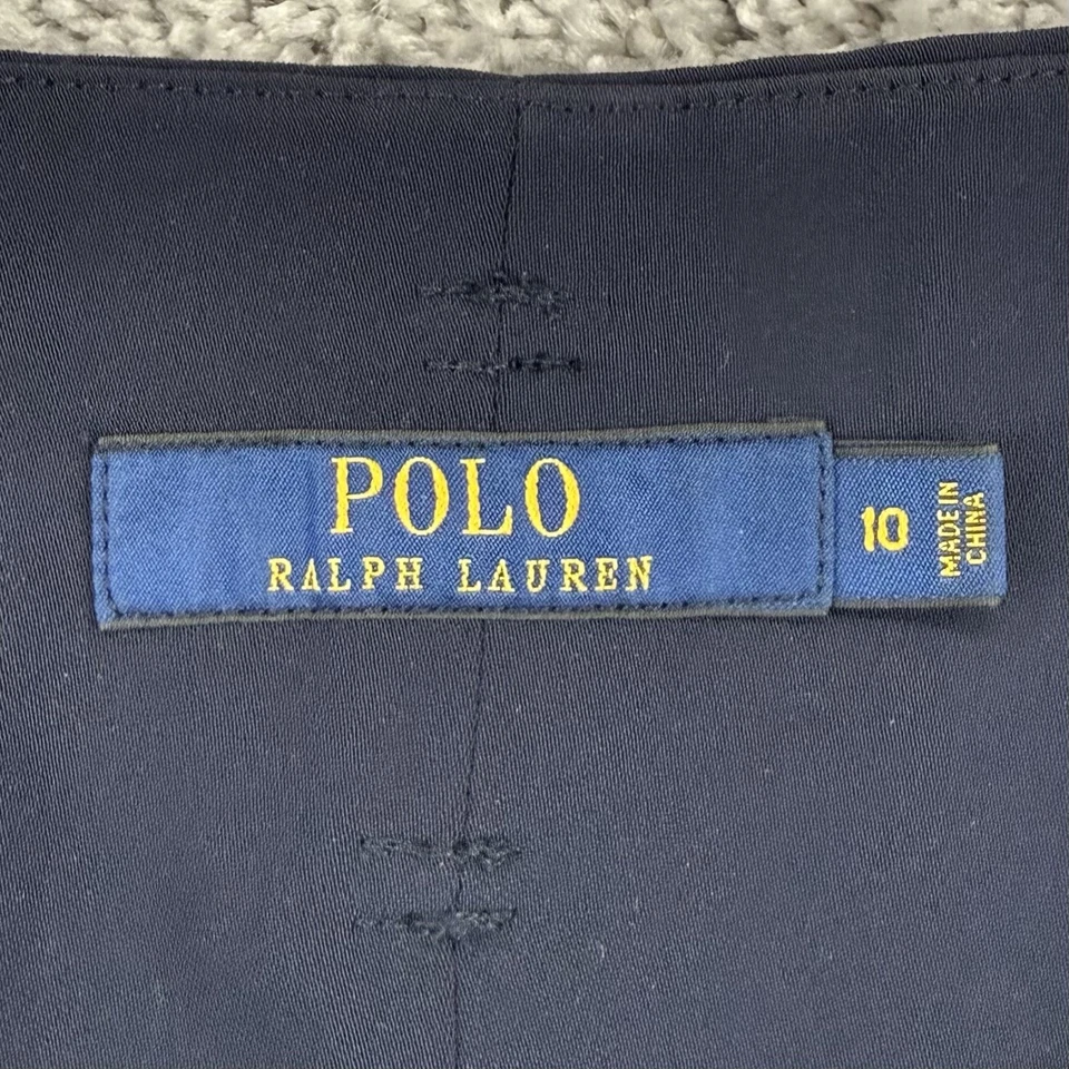 Pantalones Polo Ralph Lauren para mujer 10 azul marino globo barril tiro alto plisado cremallera pierna Foto 2 de 4