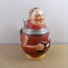 Reinhold Merkelbach West German Figural Beer Stein 4107 Trappist Monk  7" Tall