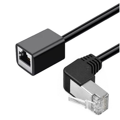 F24 RJ45 LAN Extension Cable Adapter 50cm Cat5e Angle Plug Bottom Ethernet