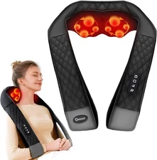 Shiatsu Back Neck Shoulder Massager Heat Deep Tissue Massage 4D Kneading Pillow