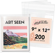 - 9  X 12   200 Pack Clear Resealable Cello Poly Bags - Fits A4, Letter Sized D