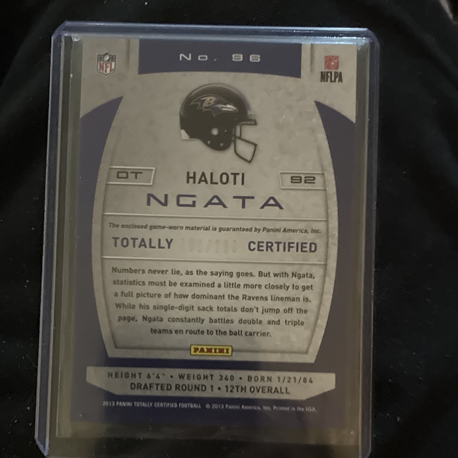 Panini 2013 Totally Certified Haloti Ngata Ravens Red Jersey #86 001/299