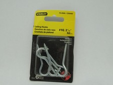 Stanley 75-2500/CD8460 Ceiling Hooks 2-1/6" 52mm Zinc Plated 6 Pieces NEW