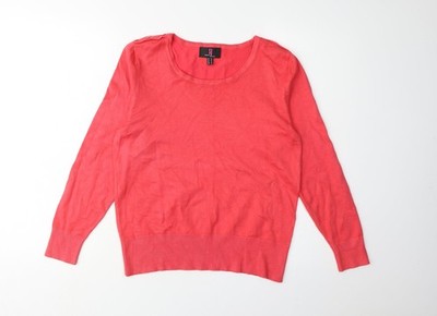 Simon Jeffrey Damen Pullover rot Rundhals, Größe M