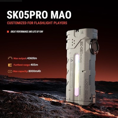 LOOP GEAR SK05 PRO Mao EDC Flashlight 4360 Lumens, 8000mAh