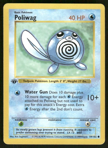 Poliwag — Base Set (1st Edition,Shadowless)