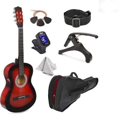30 Inch Classical Kids Guitar with Case and Accessories Redburst