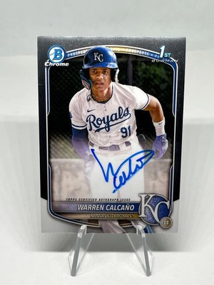 Warren Calcaño 2025 Bowman Chrome Auto Royals Card #CPA-WC