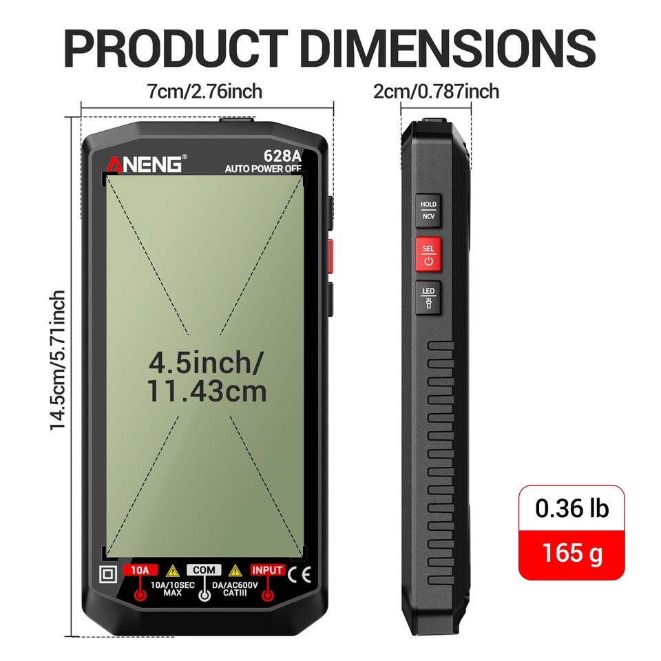 Digital Multimeter voltage tester True RMS 6000 Counts Auto Range ...