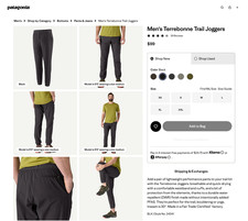 2026 Patagonia Men  s Terrebonne Jogger Pant - Black  Size Small Style 24541 
