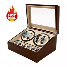 ❤ 4+6 Automatic Watch Winder Watch Display Box Luxury Storage Case Self-winding