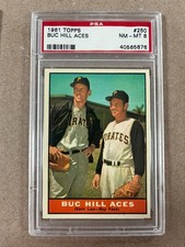 1961 Topps Buc Hill Aces Law, Face Pittsburgh Pirates #250 Graded PSA 8 NM-MT 