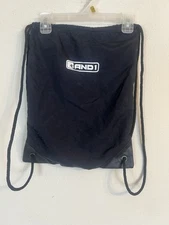 Kid's Black AND1 Shoe Bag / Backpack with Drawstring. 100% Polyester
