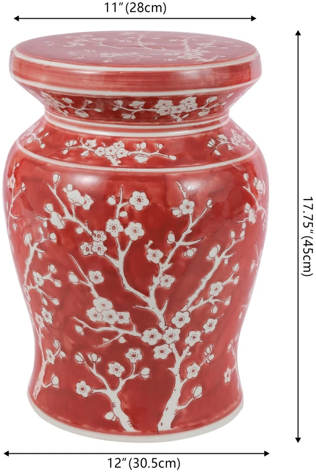 JONATHAN Y Lighting TBL1017 Cherry Blossom 12"W Ceramic Accent - Green - Image 4 of 4