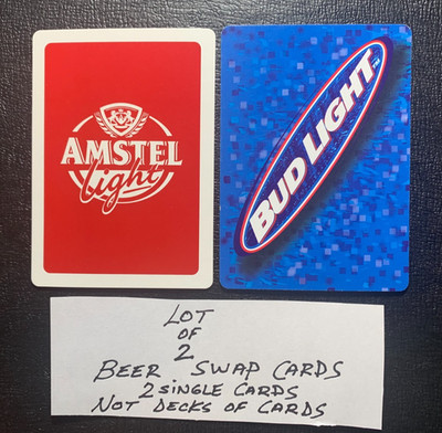 swap playing card     BEER    Lot of 2 Cards     AMSTEL LIGHT   and   BUD LIGHT