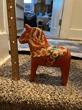 Vintage Large, Red Swedish Dala Horse