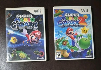 Super Mario Galaxy 1 & 2 for Nintendo Wii  Authentic Tested Bundle!! 
