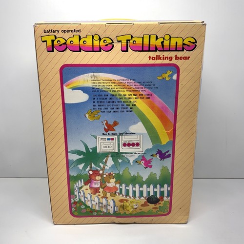 Vintage Teddie Talkins Talking Bear 1986 RARE ABC TOYS W/ Original Box- Untested - Picture 2 of 12