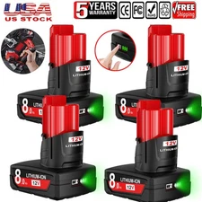 For Milwaukee For M12 12volt LITHIUM 8.0Ah Extended Capacity Battery NEW