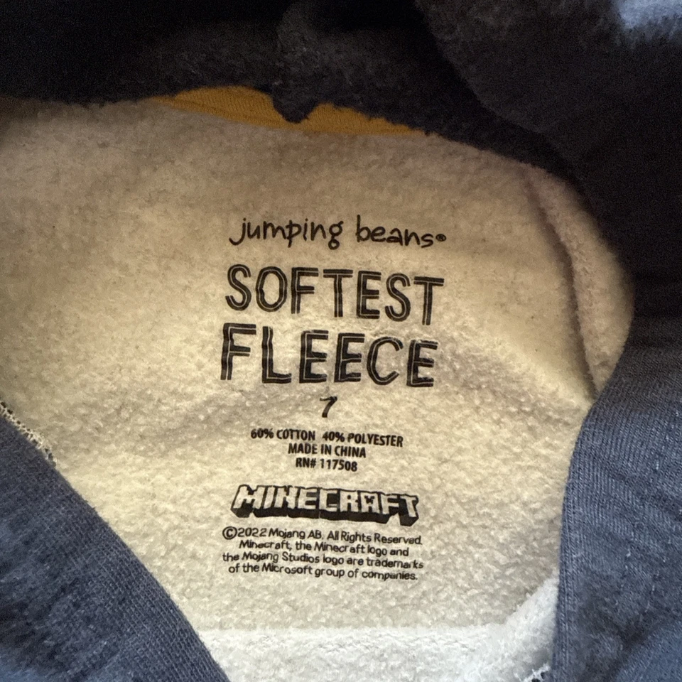Толстовка с капюшоном из мягкого флиса для мальчиков размер 7 Minecraft Jumping Beans - Изображение 3 из 4