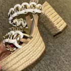 Schutz Juliet Platform Block Heel Espadrille Sandals white gold sz 6 B New — photo 3