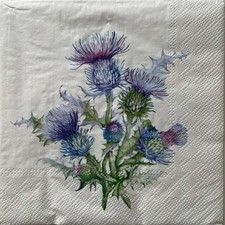 2 luncheon paper napkins for decoupage Thistle