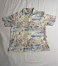 Vintage Tommy Bahama 100 Silk Hawaiian Shirt Size XL Island Camp Sailboat Rare