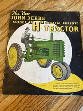 vintage John Deere Model II “H” General Purpose Tractor sales catalog- 36 pages