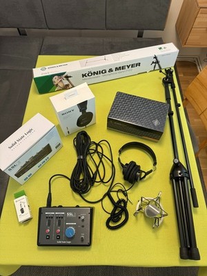 Neumann TLM 102 Set - Audiointerface SSL 2 - Sony MDR-7506 - Mikrofonständer